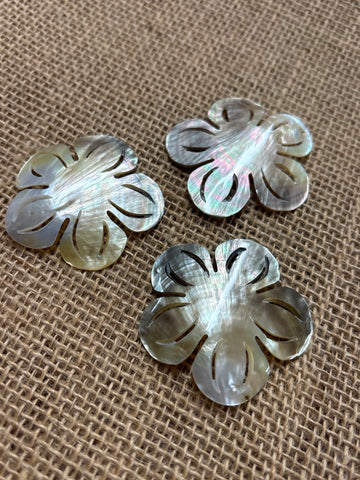 Mother of Pearl Plumeria with Slits Flower Shell