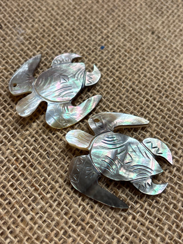 Mother of Pearl Blacklip Tribal Turtle shell