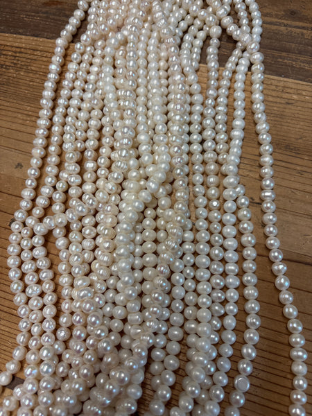 White Fresh Water Pearl Strand- Small