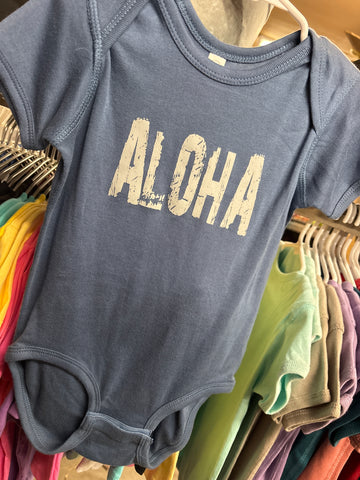 Baby Onesie- "ALOHA"- Blue