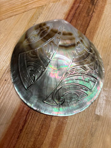 Made in Tahiti Mother of Pearl Carved Shell