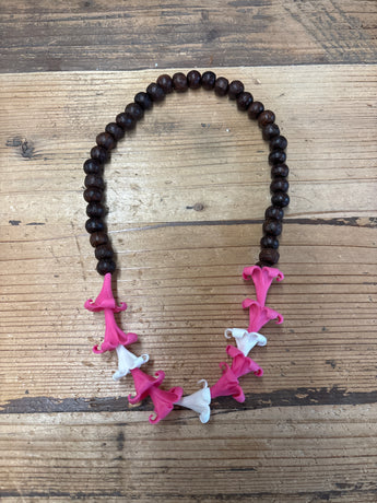 Car Lei- Pink and White Puakenikeni