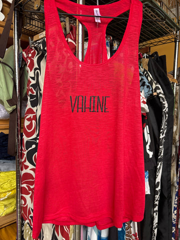 CLEARANCE- Ladies Flowy Tank Top- VAHINE- red