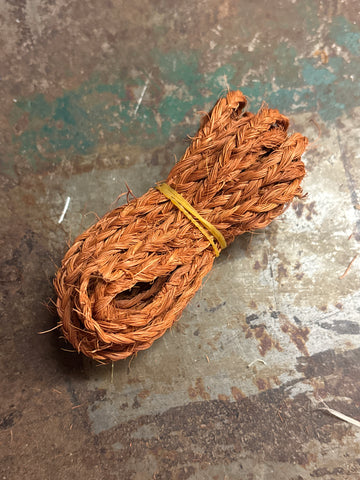 CLEARANCE- Coconut Sennit Rope 4 yards Orange Braid