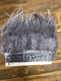 CLEARANCE- Rooster Saddle Feather Trim 2-4” Spaced Apart - Gray