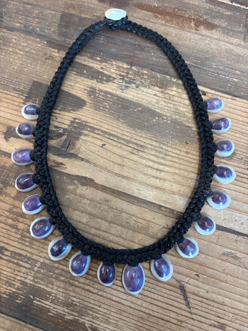 LAST ONE- Purple Top Cowry Shell Necklace