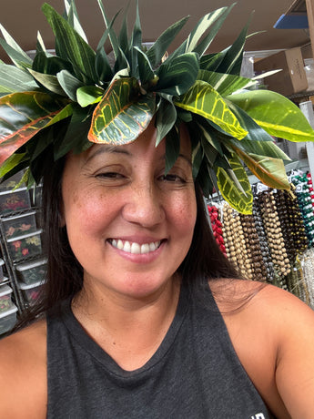 Ti Leaf Croton Lei Upo'o Head Crown