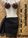 CLEARANCE- Solid Cotton Pareu- solid Black