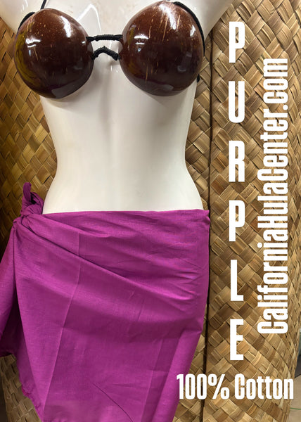 CLEARANCE- Solid Cotton Pareu- Purple