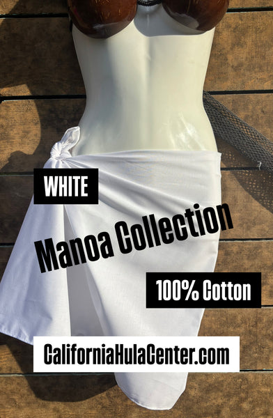 Manoa Premium Cotton Pareu Collection - White