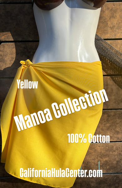 Manoa Premium Cotton Pareu Collection - Bright Yellow