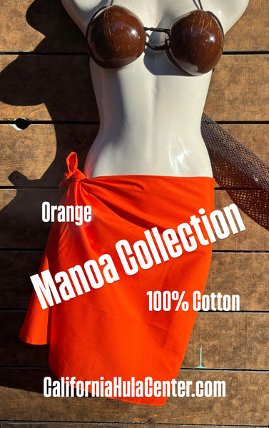 Manoa Premium Cotton Pareu Collection - Orange