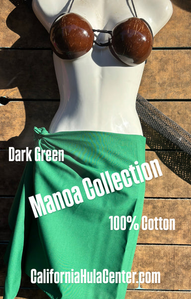 Manoa Premium Cotton Pareu Collection - Dark Green