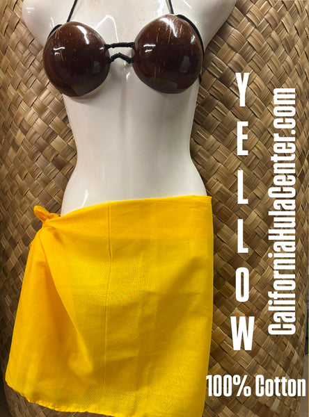 CLEARANCE- Solid Cotton Pareu- solid Yellow