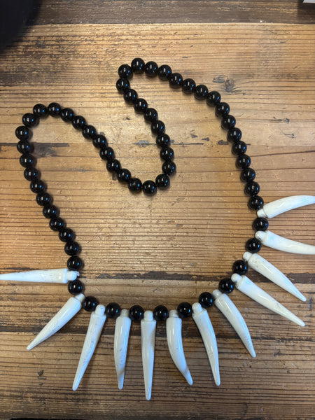 CLEARANCE- Plastic Boar Tooth Necklace