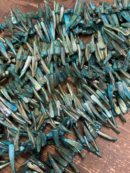 Spike Fresh Water Pearl Teal Strand- FWL200