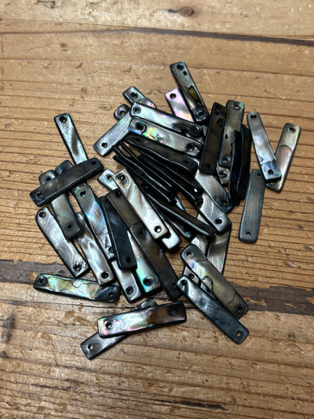Tiny Double Drilled Mother of Pearl Rectangles (50)