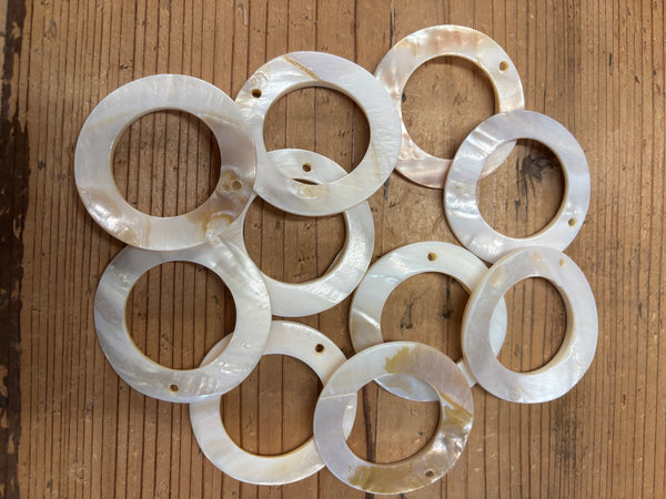 White Mother of Pearl Donut 2”