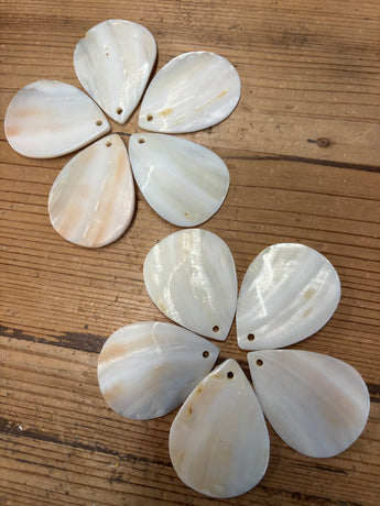 White Mother of Pearl Teardrop 2.5”