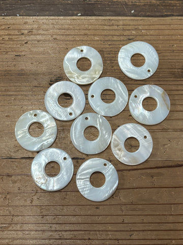 White Mother of Pearl Donut Shell 1.2”