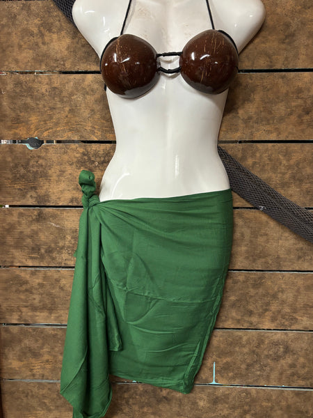Pareu- No Fringe Rayon - Dark Kelly Green