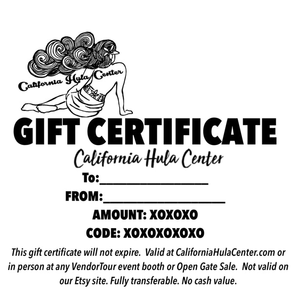 California Hula Center Gift Certificate
