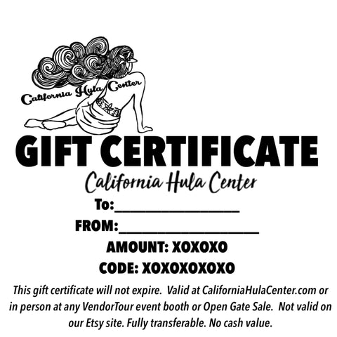 California Hula Center Gift Certificate