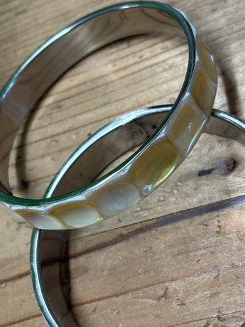 CLEARANCE- Mother of Pearl Bangle Bracelet- yellow