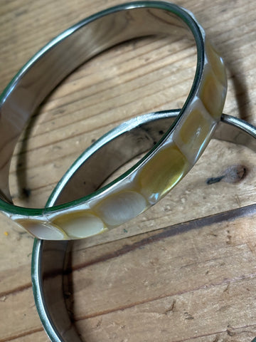 CLEARANCE- Mother of Pearl Bangle Bracelet- yellow