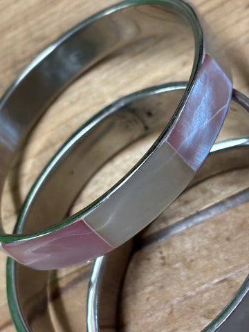 CLEARANCE- Mother of Pearl Bangle Bracelet- pink