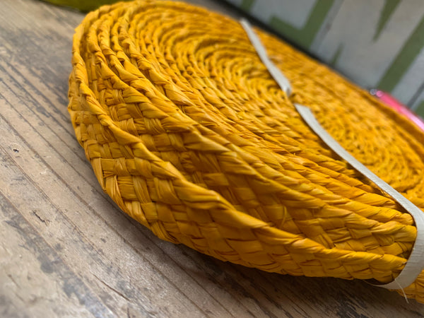 Woven Raffia - Orange 1/2” Wide