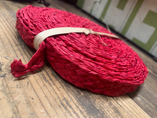 Woven Raffia - Berry 1/2” Wide