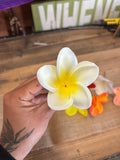 Jelly Foam Plumeria Hair Pick-White/Yellow