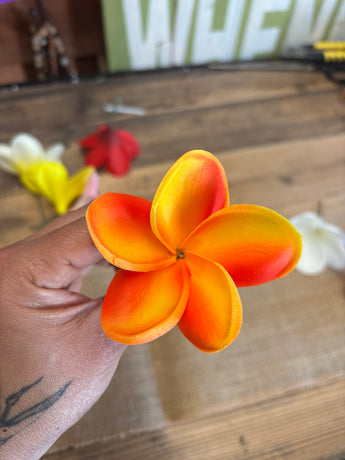 Jelly Foam Plumeria Hair Pick-Orange/Yellow