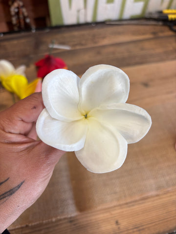 Jelly Foam Plumeria Hair Pick-White
