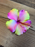 Foam Hibiscus 4” Hair Pick-Pink/Yellow