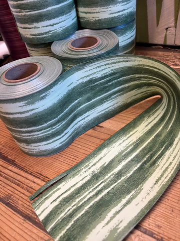Polypropylene Ti Leaf Double-sided Ribbon- 50 yards- Green/white