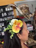Yellow and White Orchid Clip