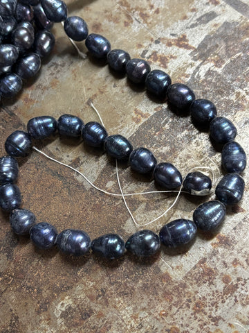 XL Fresh Water Black Pearl Strand 0726SL