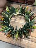 Green Ti Leaf Croton Lei Upo'o Head Crown
