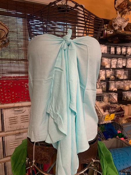 Pareu- No Fringe Rayon - Lite Turquoise