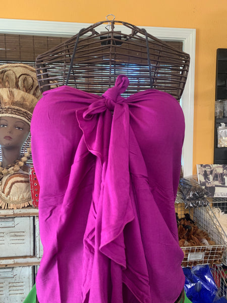 Pareu- No Fringe Rayon - Grape