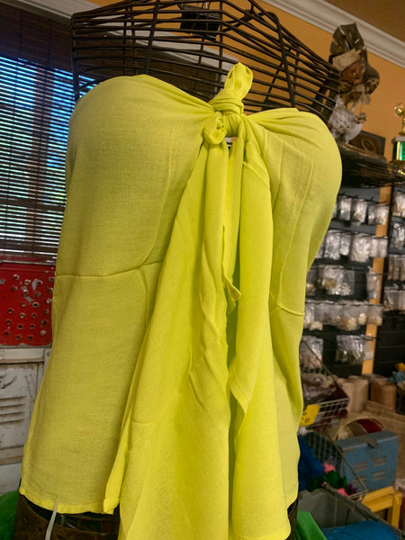 Pareu- No Fringe Rayon - Neon Yellow