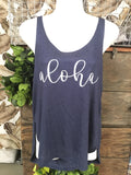 Ladies Side Slit Tank- Aloha