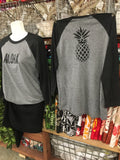 Unisex Baseball 3/4 Sleeve- Aloha/Pineapple