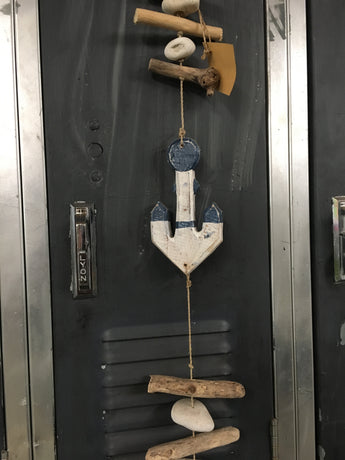 Wooden Anchor with Driftwood Garland