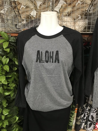 CLEARANCE- Unisex Baseball 3/4 Sleeve- Aloha/Pineapple