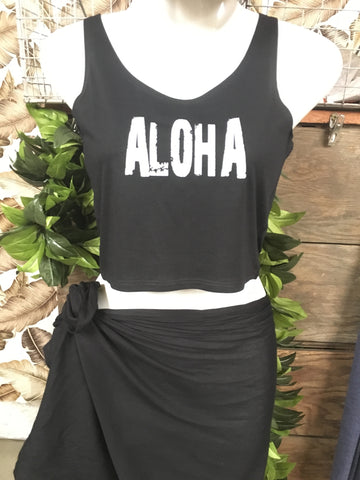 Ladies Crop Top- Aloha/Pineapple
