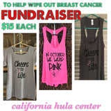 Ladies Raceback Tank- "Cheers To Life" Breast Cancer Awareness
