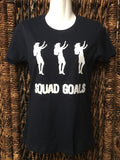 CLEARANCE- Ladies Fitted Tee- "Squad Goals"- Navy Blue